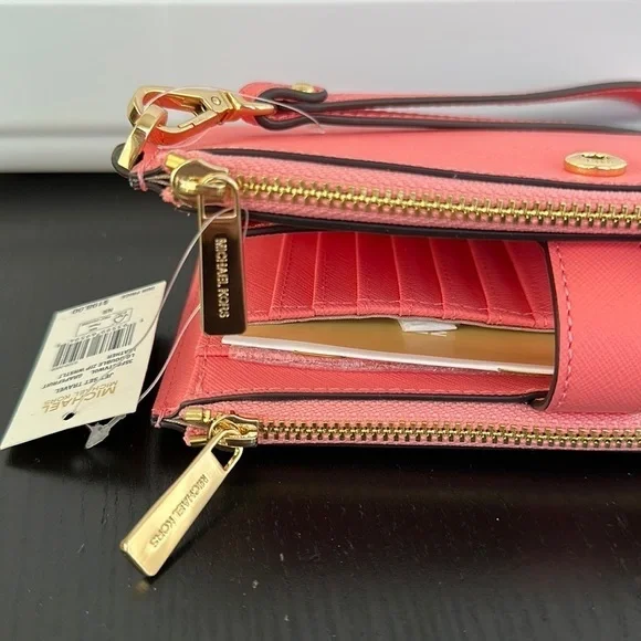 Michael Kors Jet Set double zip wallet phone case wristlet - Picture 7 of 8